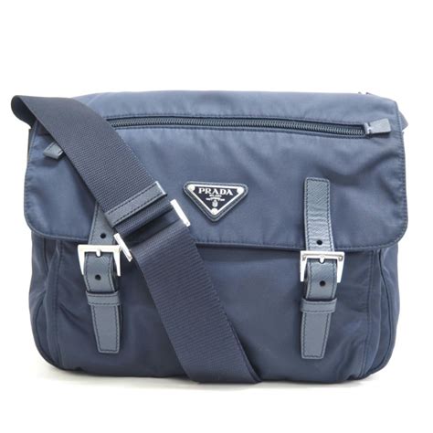 prada 1bd671|PRADA/Prada 1BD671 Triangular Plate Shoulder Bag Navy Unisex.